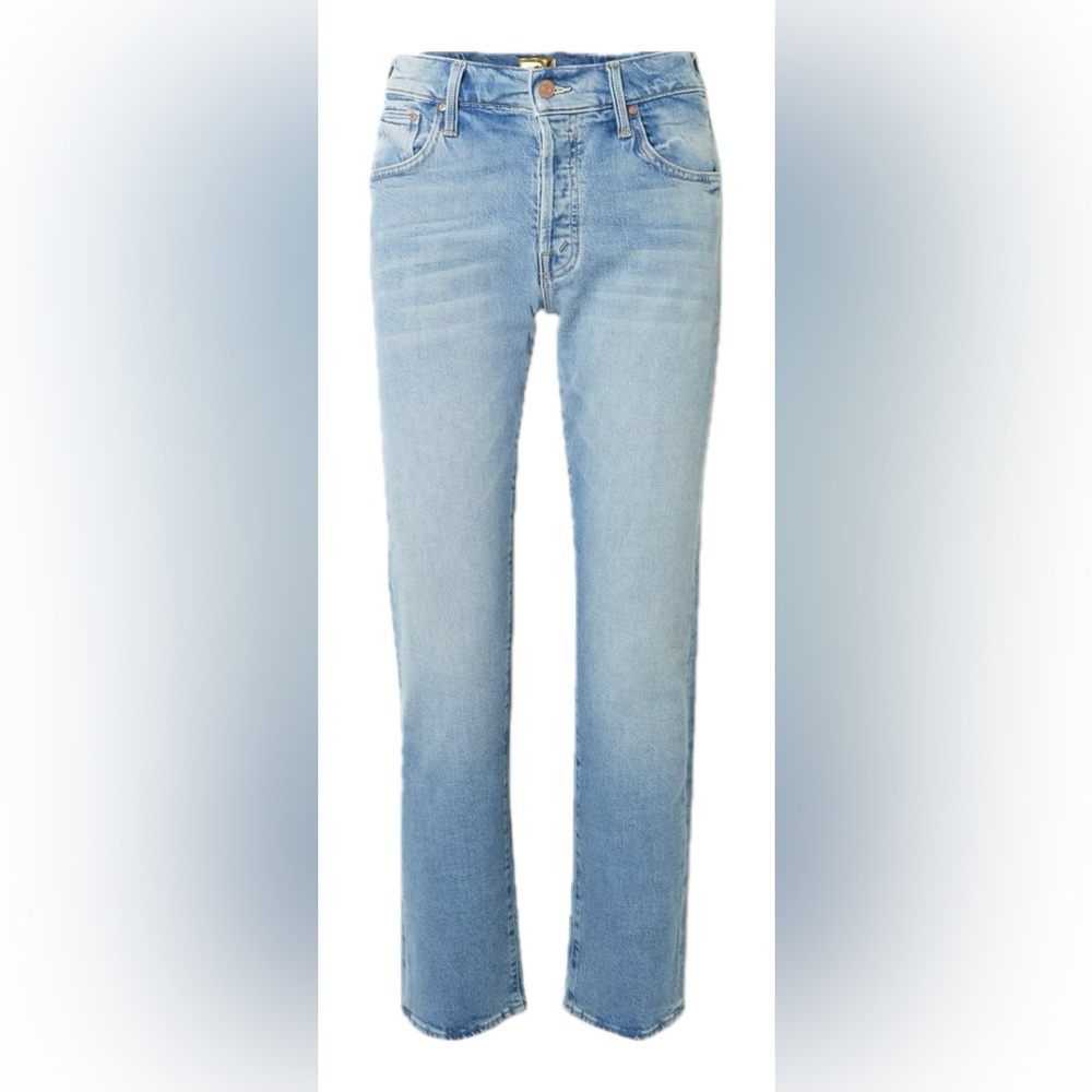 MOTHER mid rise hiker hover straight-leg jeans in fight for your right 29